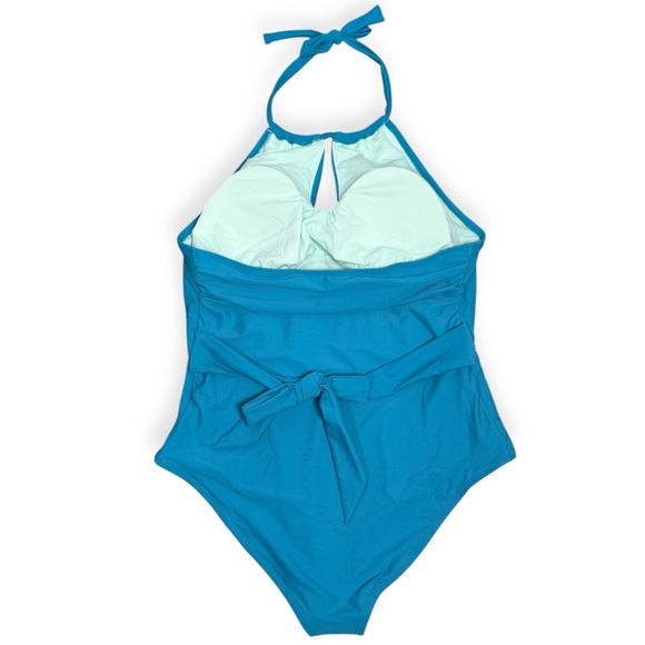 Cupshe plus size teal blue halter swimming suit size 2X - Picture 2 of 4